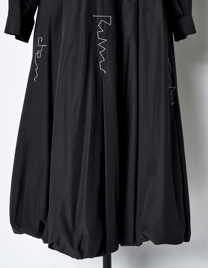 Stitch Balloon Dress / black