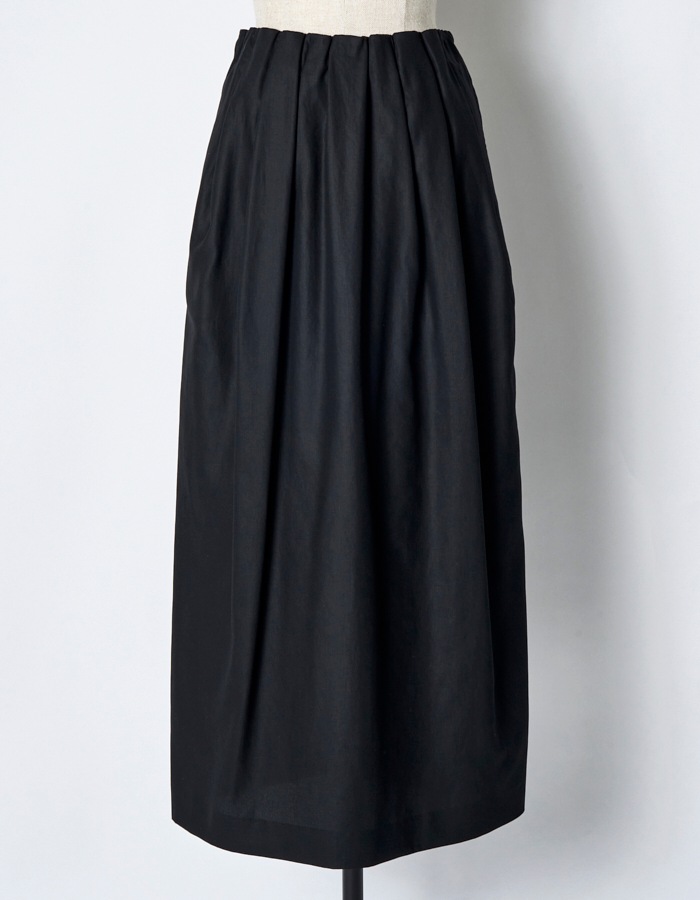Tuck Gathered Skirt / black
