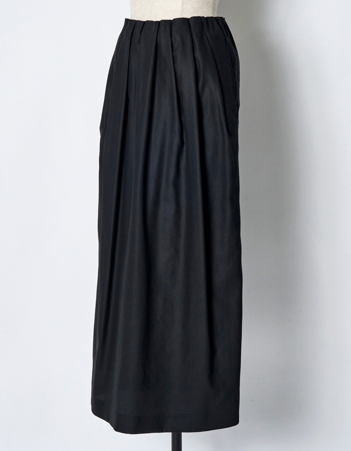 Tuck Gathered Skirt / black