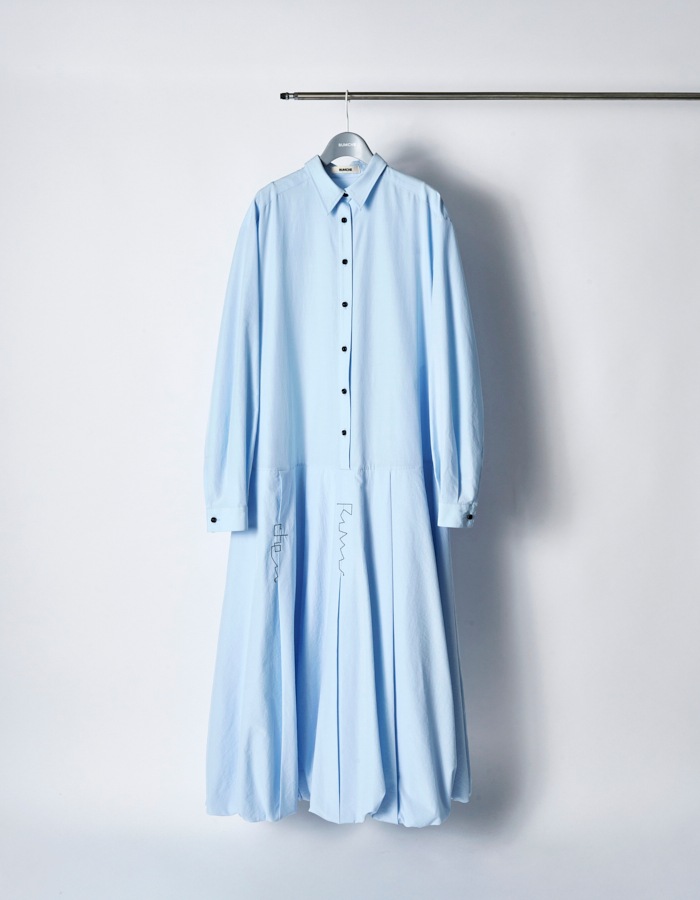 Stitch Balloon Dress / sax