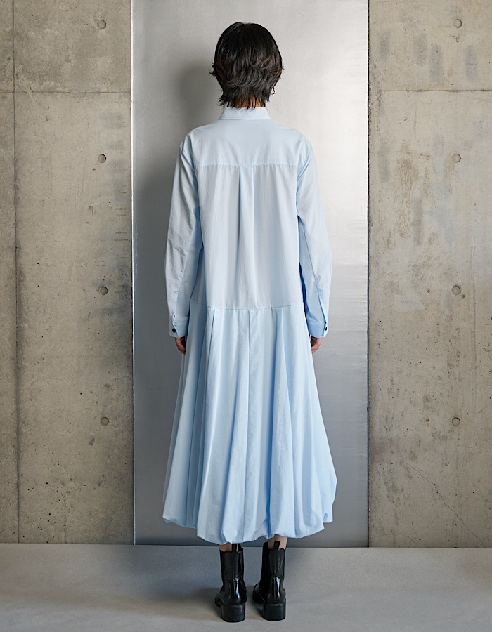 Stitch Balloon Dress / sax