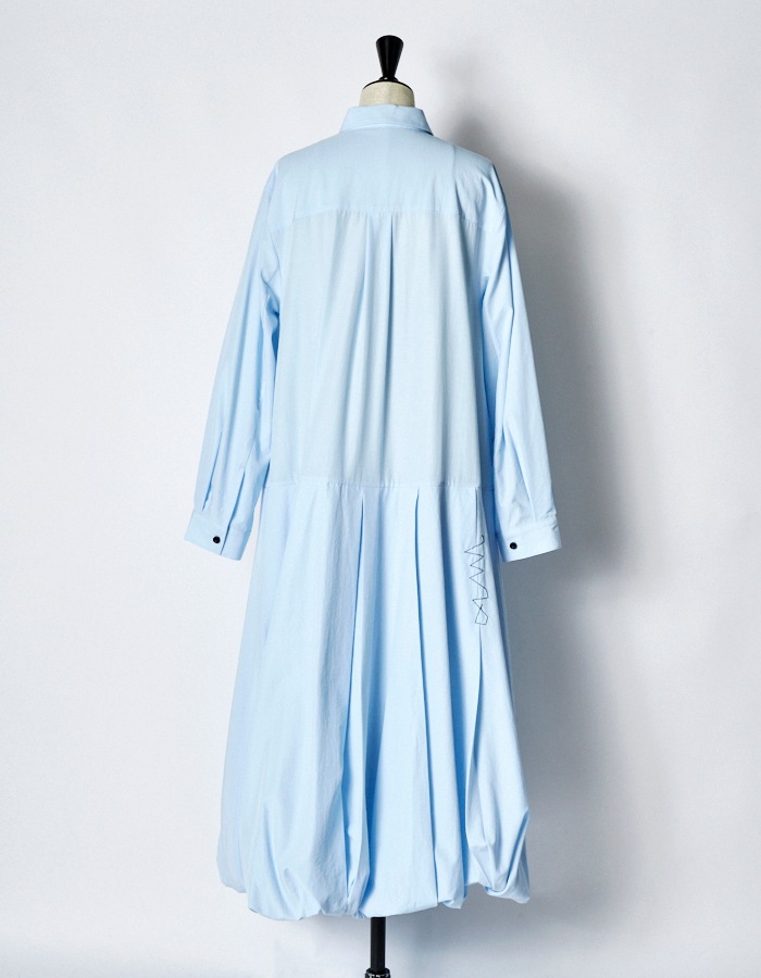 Stitch Balloon Dress / sax