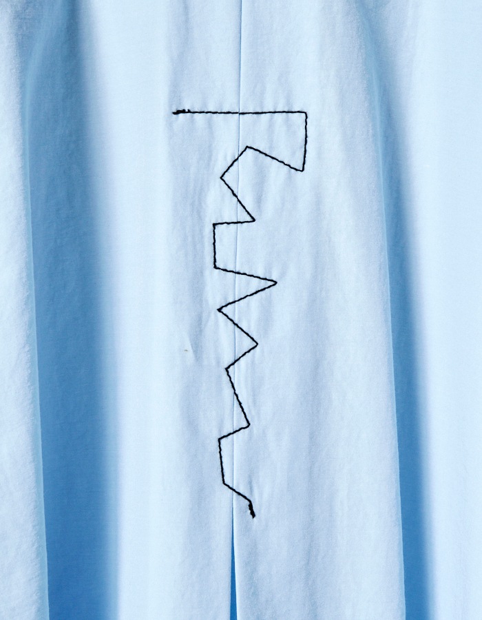 Stitch Balloon Dress / sax