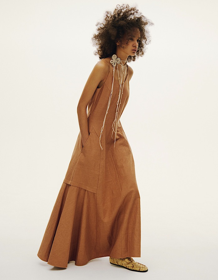 Asymmetry Camisole Dress / terracotta