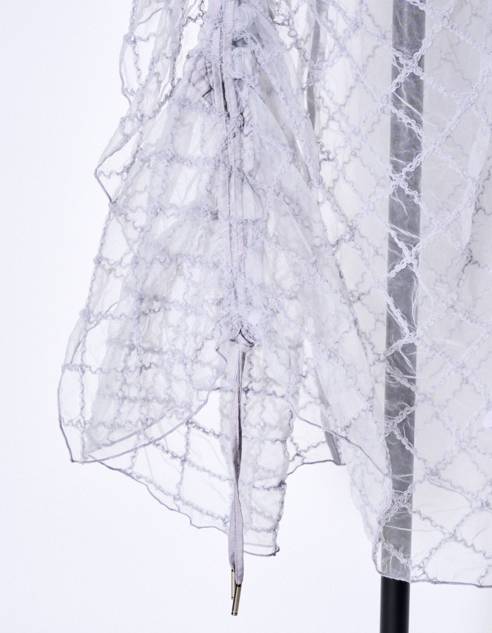 Tulle Shirring Skirt / lavender