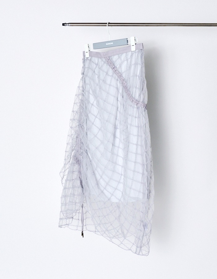 Tulle Shirring Skirt / lavender