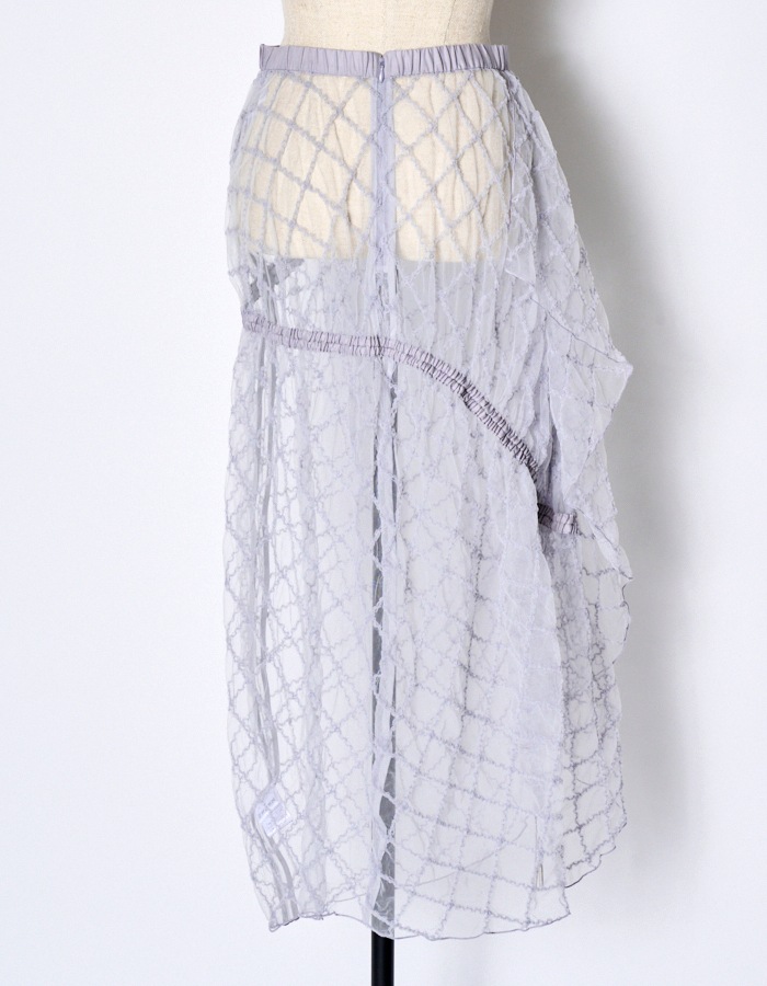 Tulle Shirring Skirt / lavender