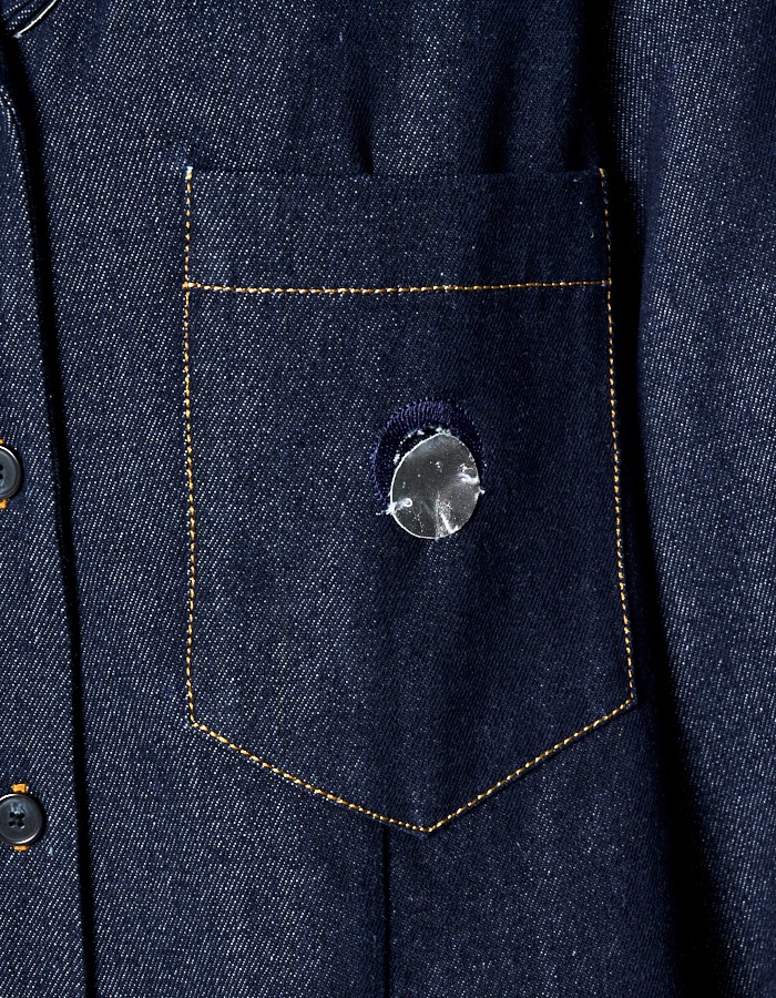 Denim Dot Mirror Shirt Jacket / indigo