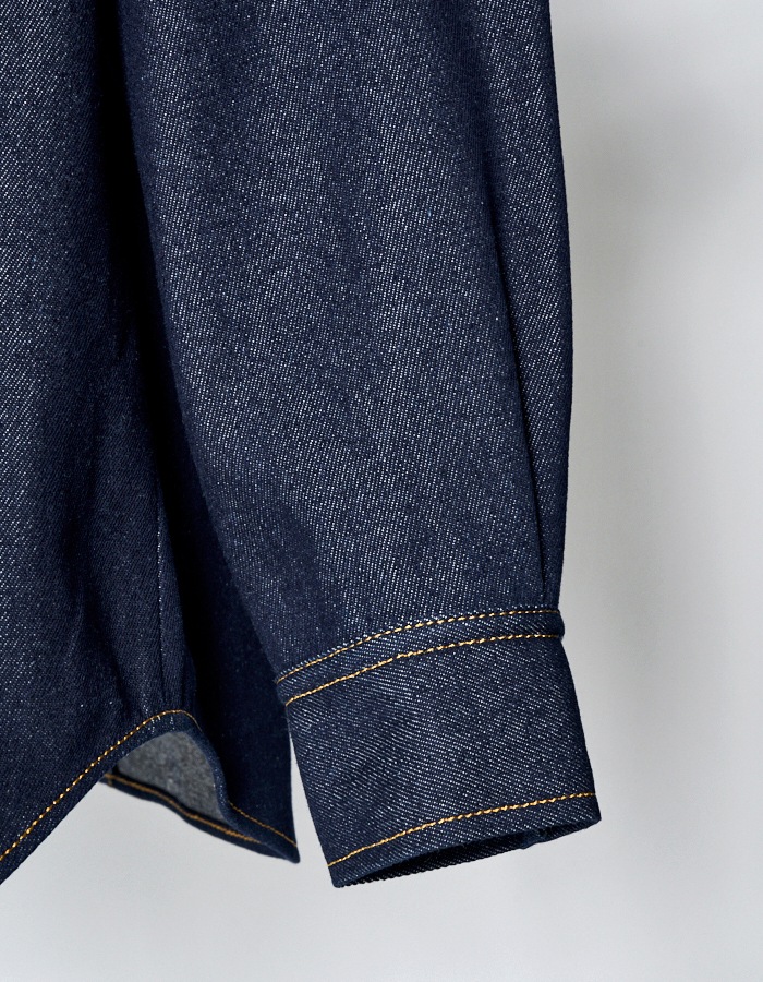 Denim Dot Mirror Shirt Jacket / indigo