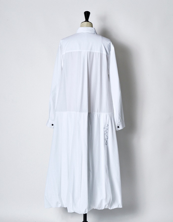 Stitch Balloon Dress / white