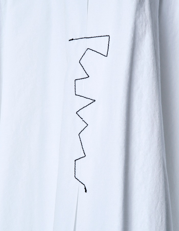 Stitch Balloon Dress / white