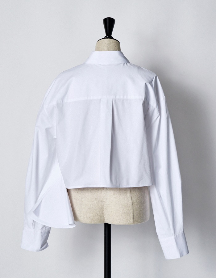 Cotton Moon Ruffle Shirt / white