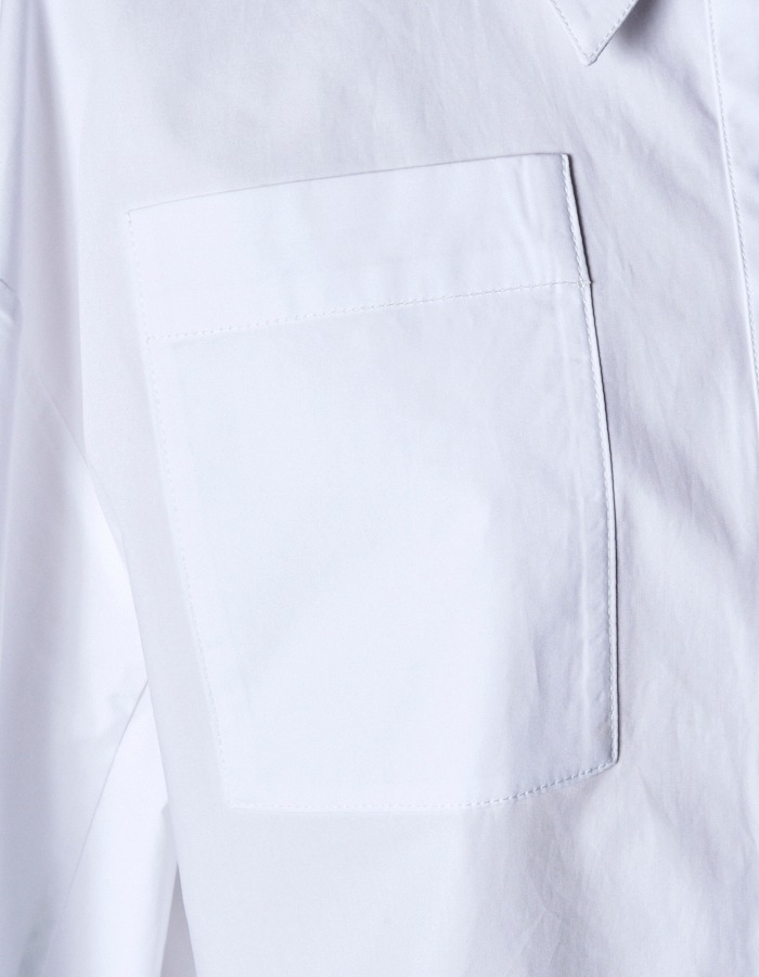 Cotton Moon Ruffle Shirt / white