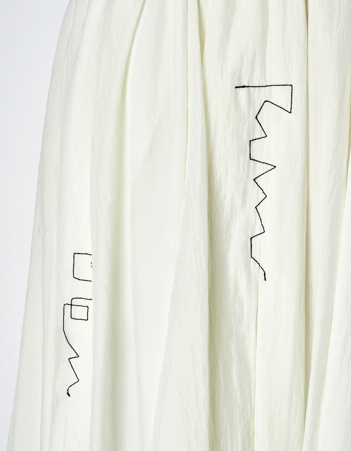 Stitch Balloon Skirt / white