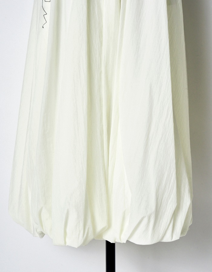 Stitch Balloon Skirt / white