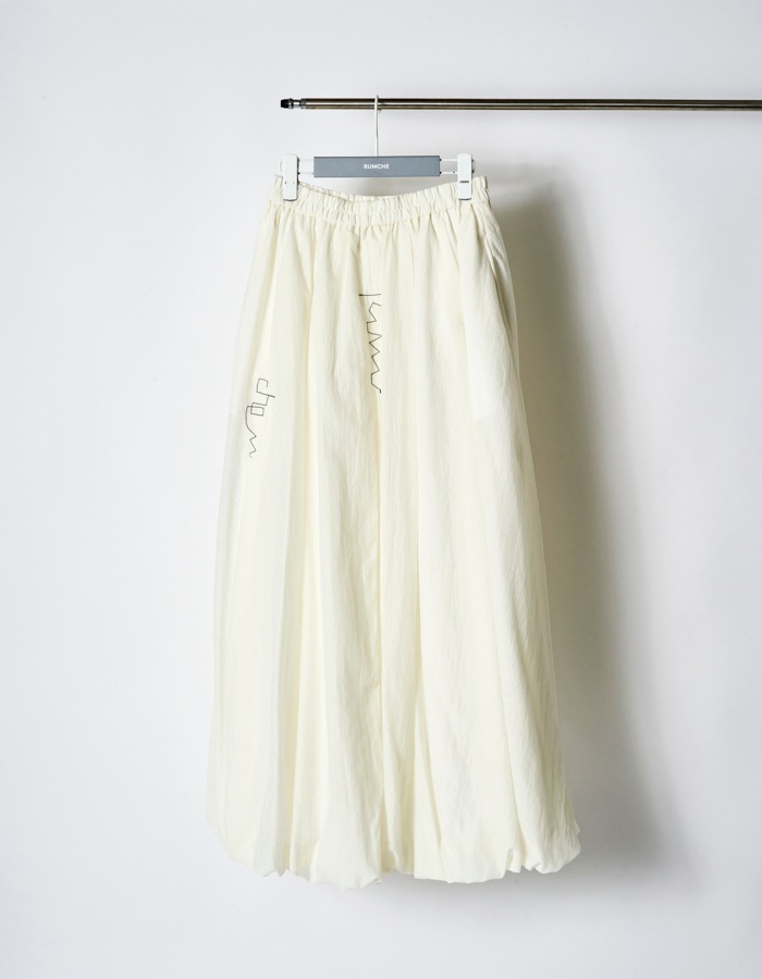 Stitch Balloon Skirt / white