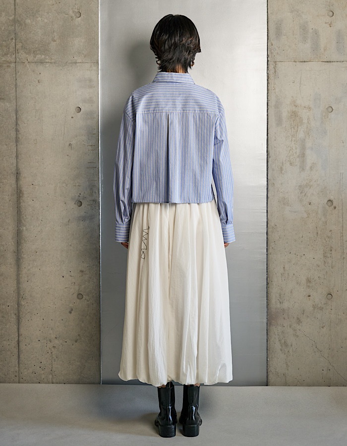 Stitch Balloon Skirt / white