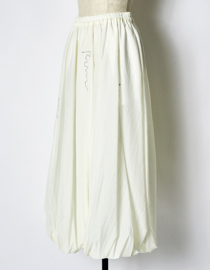 Stitch Balloon Skirt / white