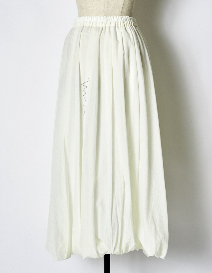 Stitch Balloon Skirt / white