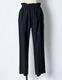 Gathered Tuck Wide Trousers / black