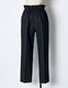 Gathered Tuck Wide Trousers / black