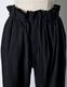 Gathered Tuck Wide Trousers / black