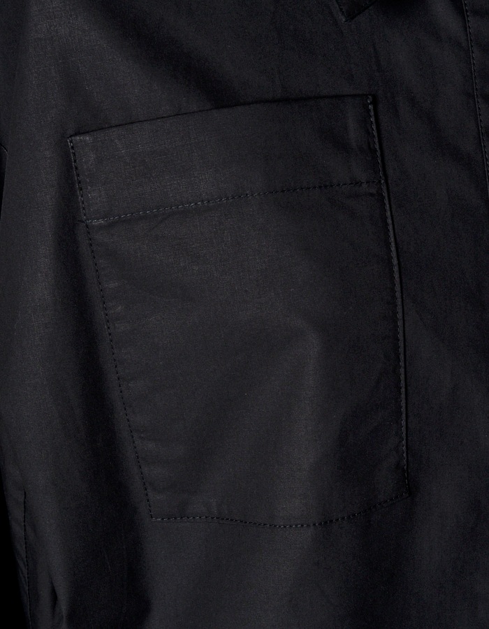 Cotton Moon Ruffle Shirt / black