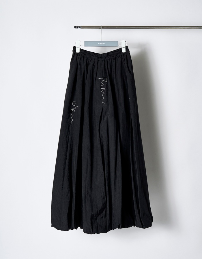 Stitch Balloon Skirt / black