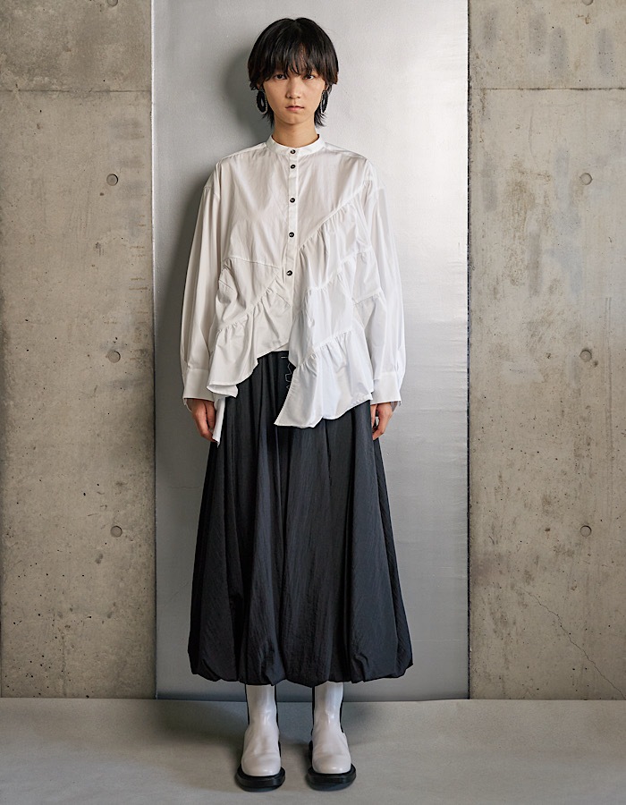 Stitch Balloon Skirt / black