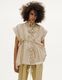 Layered Tuck Sleeveless Blouse / beige