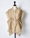 Layered Tuck Sleeveless Blouse / beige