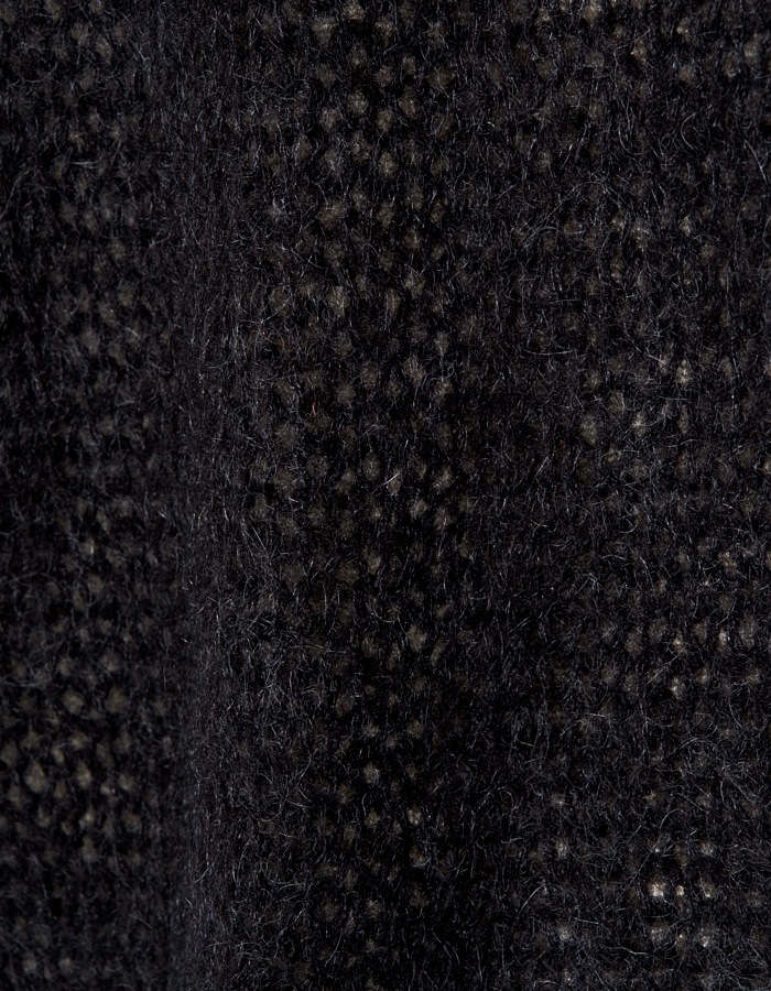 Chain Flower Knit Tops / black