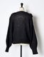 Chain Flower Knit Tops / black