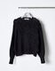 Chain Flower Knit Tops / black