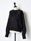 Chain Flower Knit Tops / black