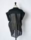 Layered Tuck Sleeveless Blouse / navy