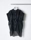 Layered Tuck Sleeveless Blouse / navy