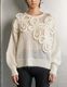 Chain Flower Knit Tops / white