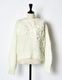 Chain Flower Knit Tops / white