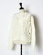 Chain Flower Knit Tops / white
