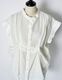 Layered Tuck Sleeveless Blouse / white