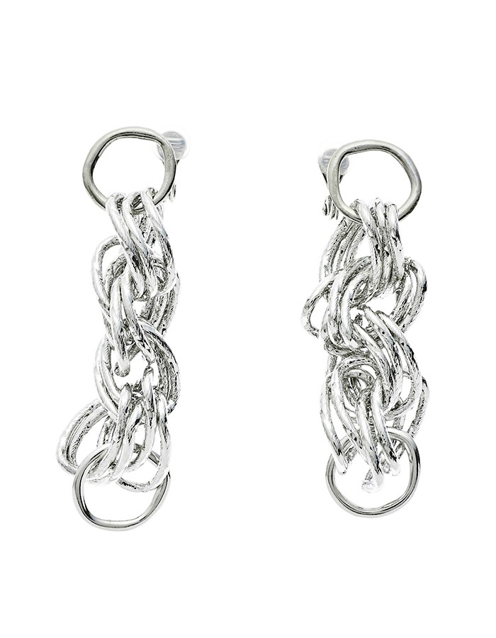 Aluminum Long Earrings / silver