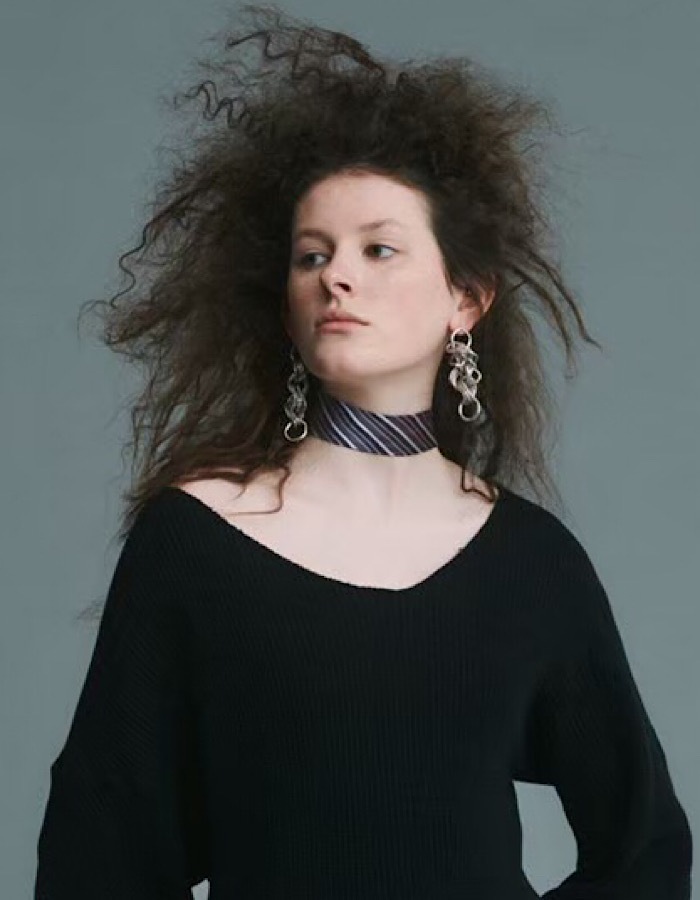 Aluminum Long Earrings / silver