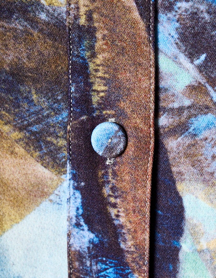 Wing Print Shirt Dress / blue