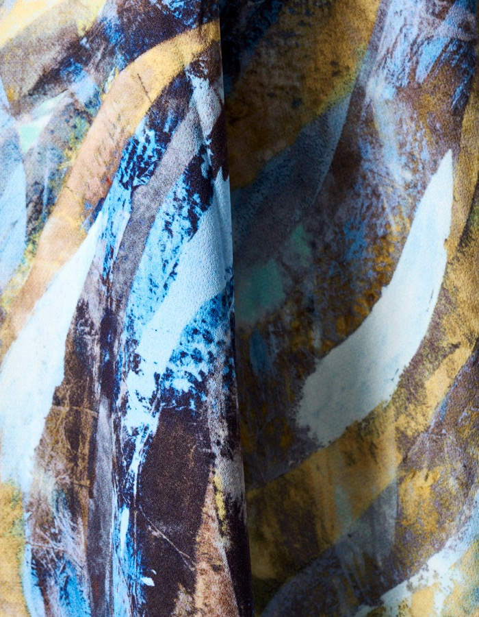 Wing Print Shirt Dress / blue