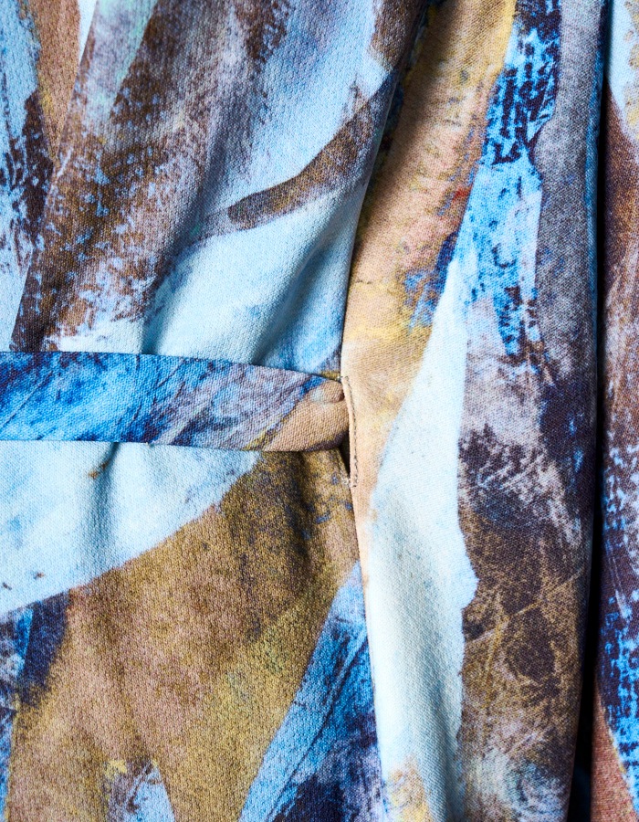 Wing Print Shirt Dress / blue