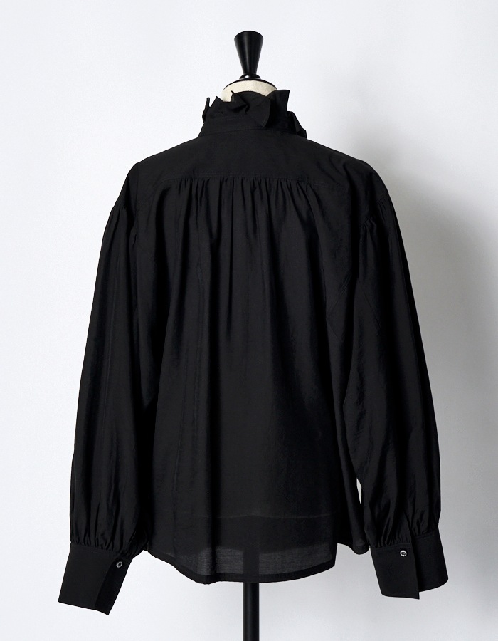 Half Moon Ruffle Blouse / black