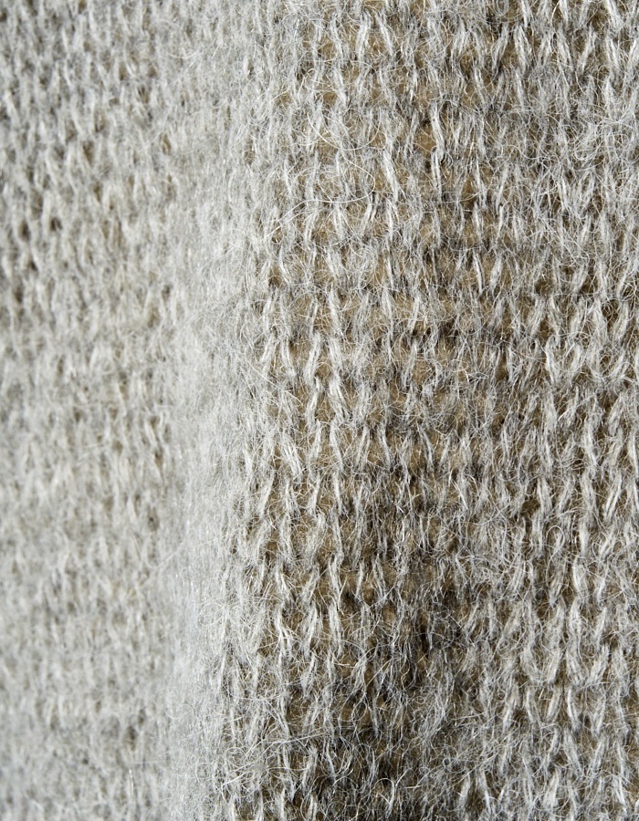 Chain Flower Knit Tops / gray