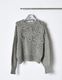 Chain Flower Knit Tops / gray