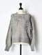 Chain Flower Knit Tops / gray